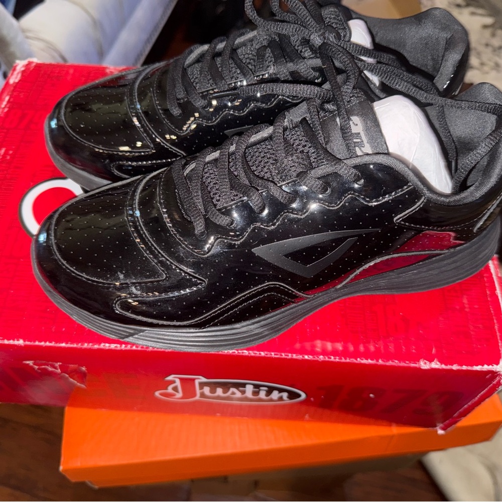 3N2 Men's Reaction Referee Vx1 Basketball Referee Officials Shoe Black Patent